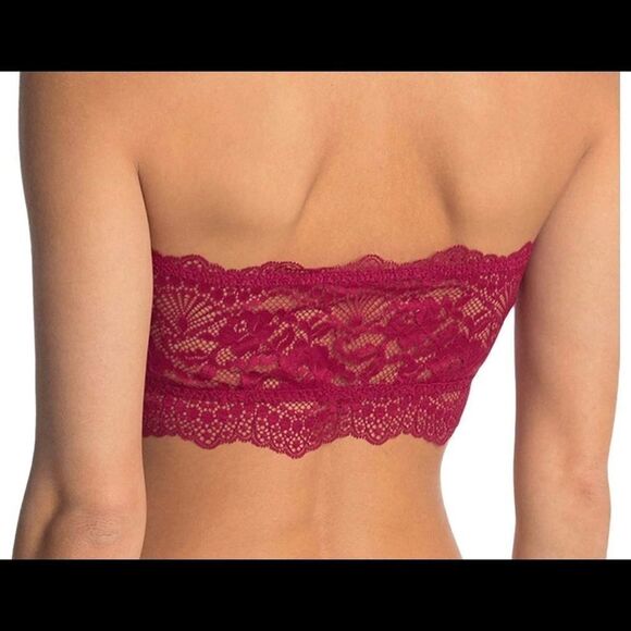 ❤NWT FREE people Burgundy lace bandeau bralette XS - Picture 2 of 7